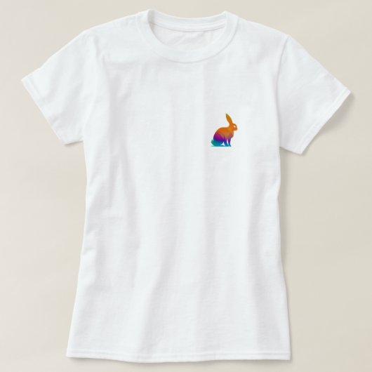 T-shirt pour lapin arc-en-ciel (Design devant)