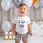 T-Shirt pour le 2ème anniversaire Tracteur Bleu