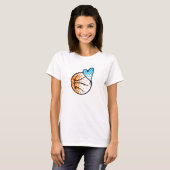 T-shirt pour le coeur de... BALLON DE BASKET (Devant entier)