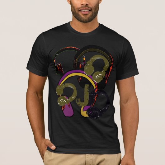 T-shirt pour le d.j. . casque graphique (Devant)