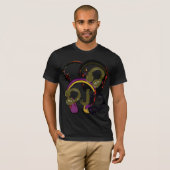 T-shirt pour le d.j. . casque graphique (Devant entier)