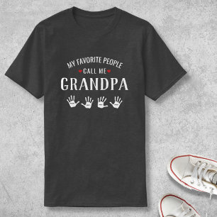 T-shirt Pour le grand-papa avec 4 noms de Grandkids