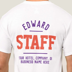 T-Shirt pour le personnel d'hôtellerie imprimé des
