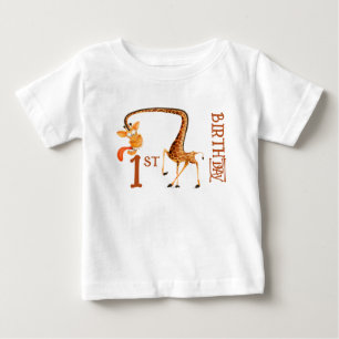 T-Shirt pour le premier anniversaire de bébé giraf