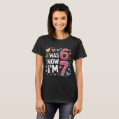 T-shirt pour les 7 ans d'une fille | J'avais 6 ans (Devant entier)