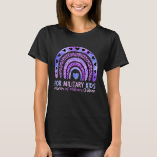T-shirt Pour les enfants militaires, le mois cool de Purpl