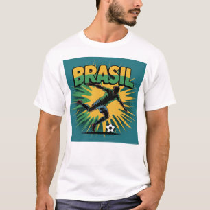 T-Shirt pour les fans de football du Brésil   Fier