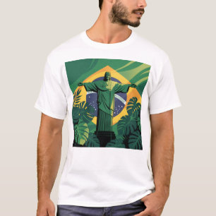 T-Shirt pour les fans de football du Brésil   Fier