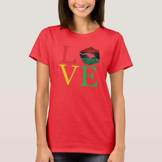 T-Shirt pour les lèvres afrocentriques LOVE (Devant)