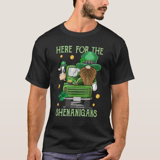 T-shirt Pour les Shenanigans Gnome Vache Cattle pour St P (Devant)