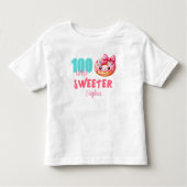 T-shirt Pour Les Tous Petits 100 Jours De Scolaire Mignonne Donut Fille Nom (Devant)