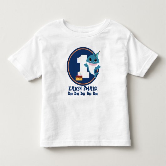 T-shirt Pour Les Tous Petits 1er anniversaire Garçon bébé requin Tee (Devant)