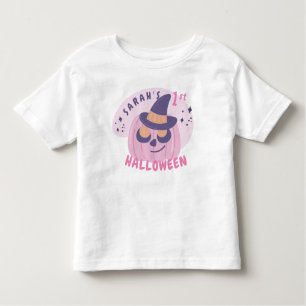 T-shirt Pour Les Tous Petits 1er Halloween mignon rose et violet Casquette Citr