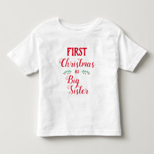 T-shirt Pour Les Tous Petits 1er Noël grande famille soeur jumelée texte rouge