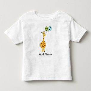 T-shirt Pour Les Tous Petits 1ère Giraffe d'anniversaire avec ballons