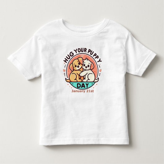 T-shirt Pour Les Tous Petits 21 janvier - Encarchez votre chiot (Devant)