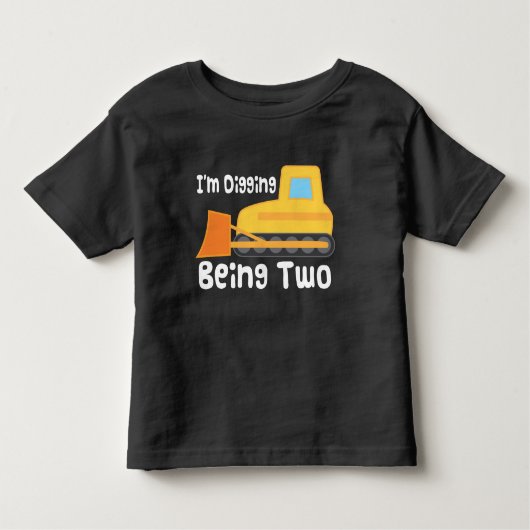T-shirt Pour Les Tous Petits 2e anniversaire Bulldozer Construction Camion Todd (Devant)