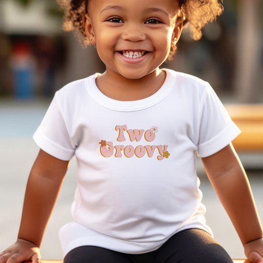 T-shirt Pour Les Tous Petits 2e anniversaire Deux Super rétro Floral