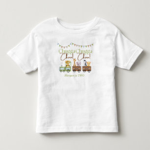 T-shirt Pour Les Tous Petits 2e Anniversaire Mignon Chugga Aquarelle Train Anim