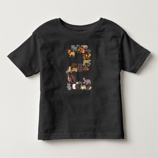 T-shirt Pour Les Tous Petits 2e anniversaire Safari Zoo Animaux Chiffres 2 ans (Devant)