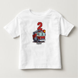 T-shirt Pour Les Tous Petits 2ème Camion de pompiers d'anniversaire