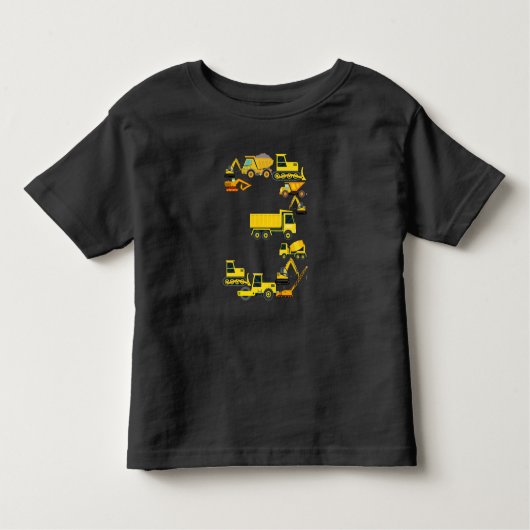 T-shirt Pour Les Tous Petits 3e anniversaire Construction Camion 3 ans Garçon e (Devant)