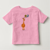 T-shirt Pour Les Tous Petits 3e anniversaire Giraffe et ballons (Devant)