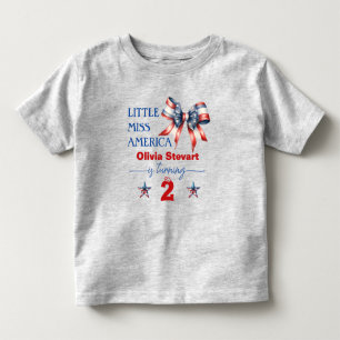T-shirt Pour Les Tous Petits 4 juillet Little miss America 2e anniversaire