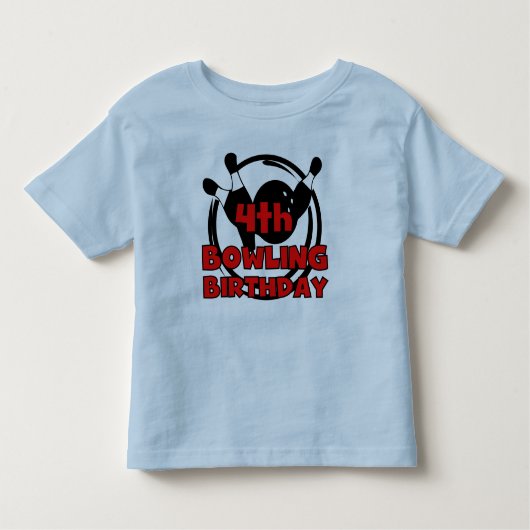 T-shirt Pour Les Tous Petits 4ème Anniversaire de bowling (Devant)
