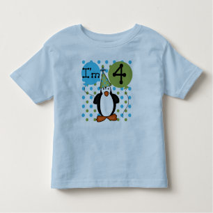T-shirt Pour Les Tous Petits 4ème anniversaire de pingouin