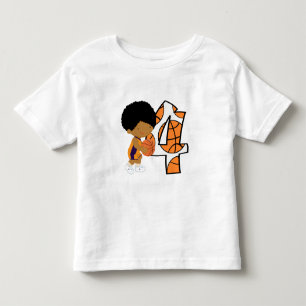 T-shirt Pour Les Tous Petits 4ème Joueur de basket pourpre et orange