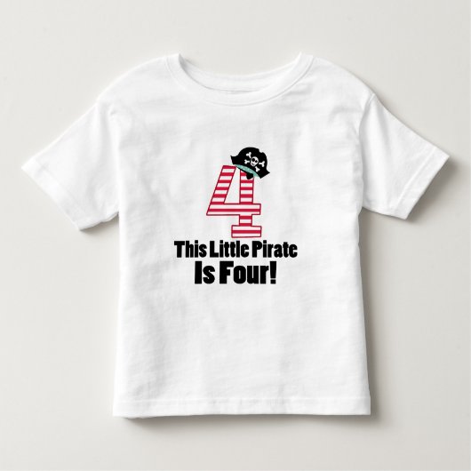 T-shirt Pour Les Tous Petits 4ème pirate mignon d'anniversaire orienté (Devant)