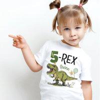 5-Rex Cute Dinosaur Thème 5ème Anniversaire Nom de