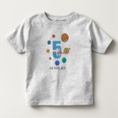 T-shirt Pour Les Tous Petits 5e anniversaire Planète système solaire (Devant)