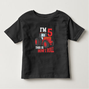 T-shirt Pour Les Tous Petits 5e anniversaire Tracteur amoureux Enfant 5 ans Agr