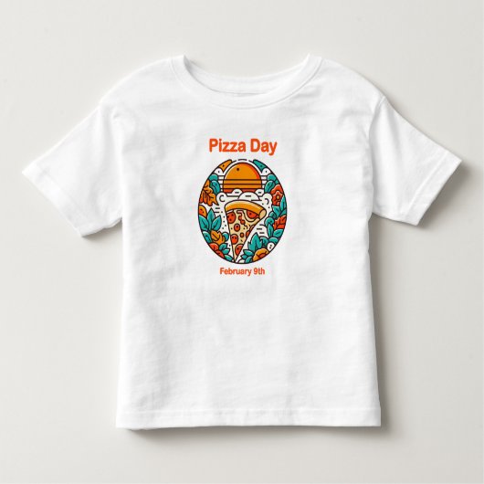 T-shirt Pour Les Tous Petits 9 février - Pizza Day (Devant)