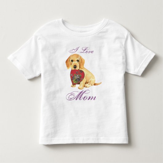 T-shirt Pour Les Tous Petits À poils durs Dachshund Heart Maman (Devant)