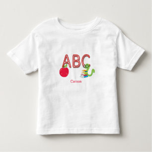 T-shirt Pour Les Tous Petits ABC Lettres ver de livre personnalisé