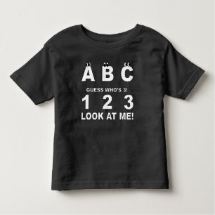 T-shirt Pour Les Tous Petits ABC Regardez qui est 3 impression