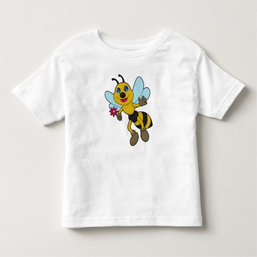 T-shirt Pour Les Tous Petits Abeille à fleurs (Devant)