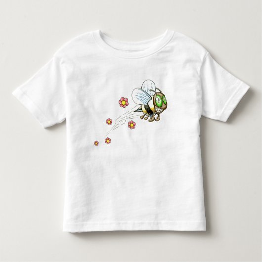 T-shirt Pour Les Tous Petits Abeille avec les fleurs roses (Devant)