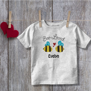 T-shirt Pour Les Tous Petits Abeille joueuse aimée Personnalisée