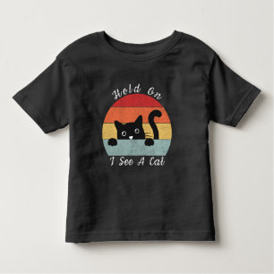 T-shirt Pour Les Tous Petits Accrochez-vous Je vois un chat, un chat jouant et 