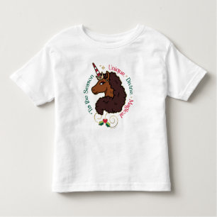 T-shirt Pour Les Tous Petits Afro Unicorn 'Tis Season Holiday Unicorn