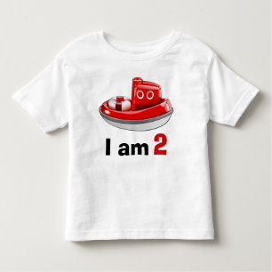 T-shirt Pour Les Tous Petits Âge rouge 2 d'anniversaire de remorqueur
