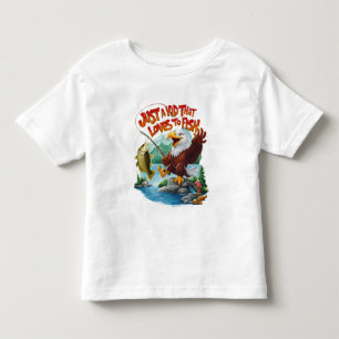T-shirt Pour Les Tous Petits Aigle Majestic avec du poisson frais sur Perche Ro