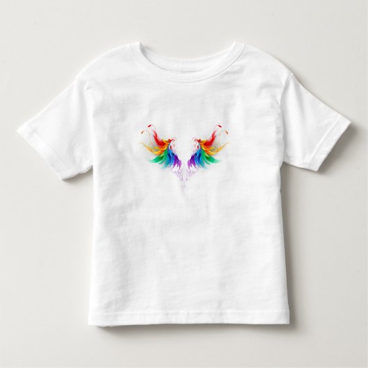 T-shirt Pour Les Tous Petits Ailes fluffy arc-en-ciel (Devant)