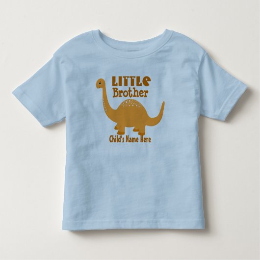 T-shirt Pour Les Tous Petits Ajouter le nom Little Brother Dinosaur Imprimer (Devant)