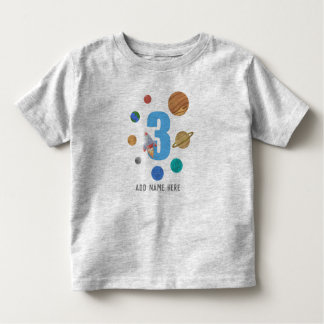 T-shirt Pour Les Tous Petits Ajouter un nom - Planètes du système solaire 3e an