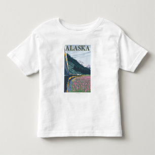 T-shirt Pour Les Tous Petits AlaskaRailroad et Vintage voyage de Fireweed